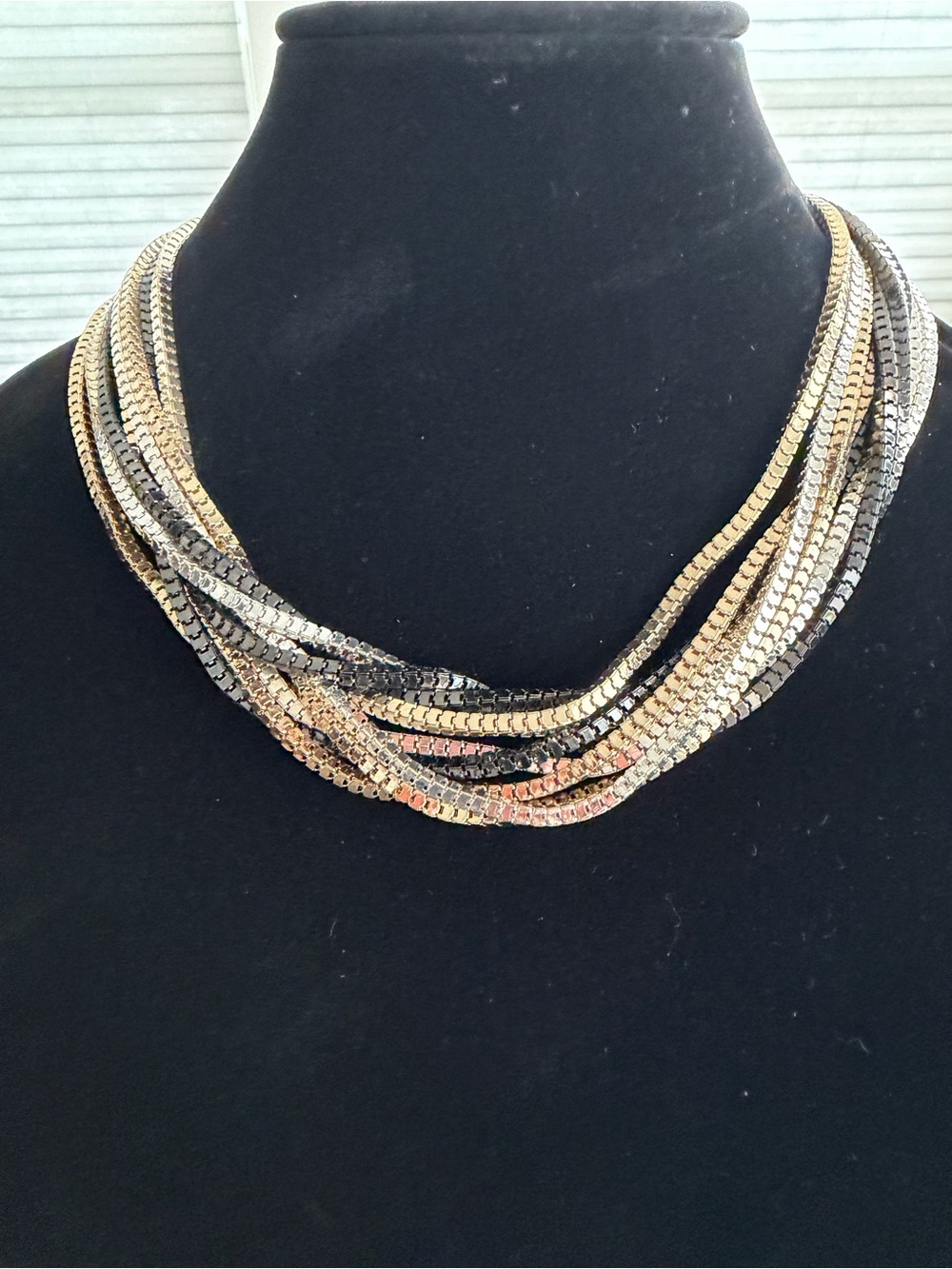 Alfani Multistrand Metallic Necklace in Gold and Silver Tones